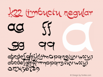 K22 Timbuctu Regular 1.0 Font Sample