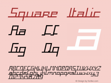 Square Italic Fontographer 4.7 29/09/06 FG4M­0000002045图片样张