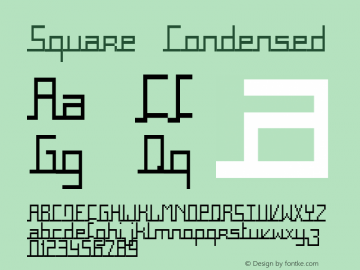Square Condensed Fontographer 4.7 29/09/06 FG4M­0000002045图片样张