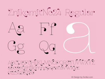 ZnikomitNo24 Regular Version 0.54 Font Sample