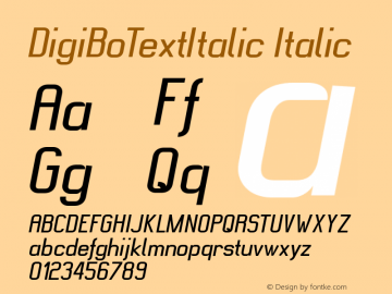 DigiBoTextItalic Italic Version 001.000图片样张