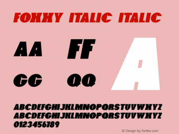 Foxxy Italic Italic 1.000图片样张