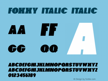 Foxxy Italic Italic 1.000 Font Sample