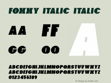 Foxxy Italic Italic 1.000 Font Sample