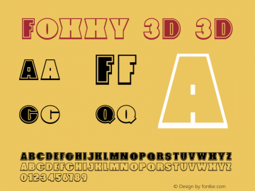 Foxxy 3D 3D 1.000 Font Sample