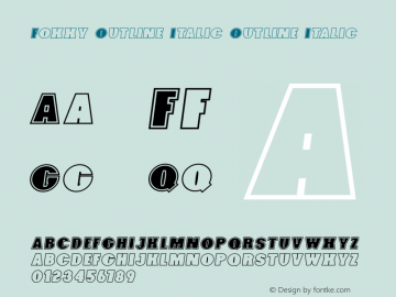 Foxxy Outline Italic Outline Italic 1.000 Font Sample
