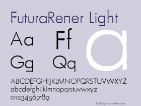 FuturaRener Light Version 1.0 Font Sample