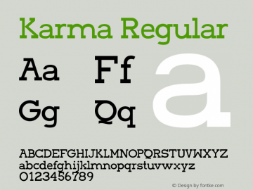 Karma Regular Version 001.000图片样张