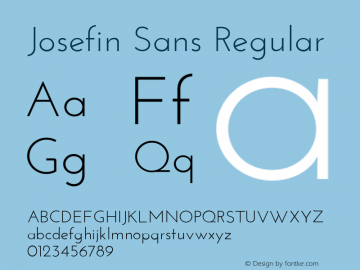 Josefin Sans Regular Version 1.0 Font Sample