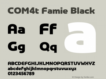COM4t Famie Black Macromedia Fontographer 4.1J 56.8.27 Font Sample