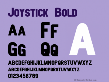 Joystick Bold Version 1.10 April 8, 2015 Font Sample