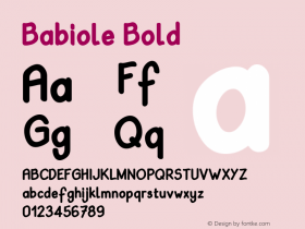 Babiole Bold Fontographer 4.7 4/01/12 FG4M­0000002045图片样张