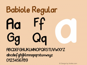 Babiole Regular Fontographer 4.7 3/01/12 FG4M­0000002045图片样张