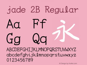 jade 2B Regular Version 1.00 Font Sample