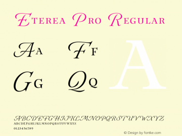 Eterea Pro Regular Version 1.000 2012 initial release Font Sample