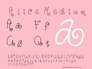 Alice Medium Version 001.000 Font Sample