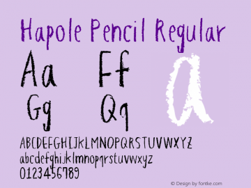 Hapole Pencil Regular Ver. 1.00 Font Sample