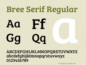 Bree Serif Regular Version 1.001图片样张