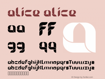 Alice Alice Version 1.0 Font Sample