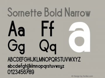 Sornette Bold Narrow Fontographer 4.7 17/01/12 FG4M­0000002045 Font Sample