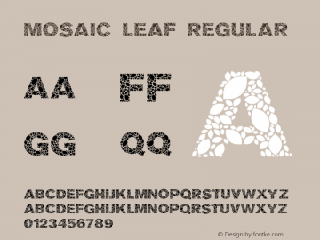 Mosaic leaf Regular Version 0.86 beta Font Sample
