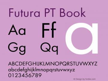 Futura PT Book Version 1.000 2008 initial release图片样张