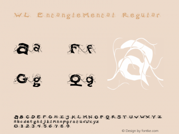 WL EntangleMental Regular Version 1.000 Font Sample