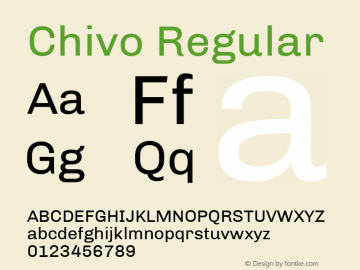 Chivo Regular Version 1.001 Font Sample