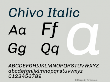 Chivo Italic 1.000图片样张