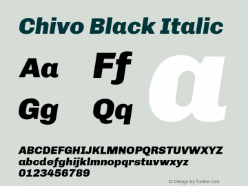 Chivo Black Italic 1.000 Font Sample