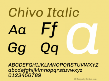 Chivo Italic 1.000 Font Sample