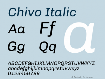 Chivo Italic 1.000 Font Sample