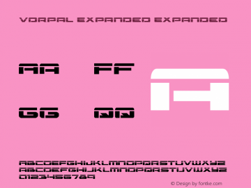 Vorpal Expanded Expanded 001.000 Font Sample