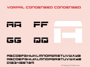Vorpal Condensed Condensed 001.000 Font Sample