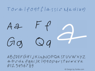 ToralfontClassic Medium Version 001.000 Font Sample