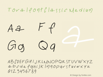 ToralfontClassic Medium Version 001.000 Font Sample