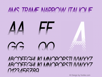 Ams Trame Narrow Italique Fontographer 4.7 27/01/12 FG4M­0000002045 Font Sample