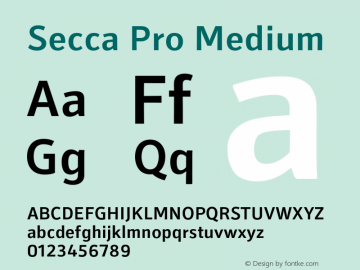 Secca Pro Medium 1.000 Font Sample
