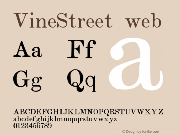 VineStreet web Version 001.000 Font Sample