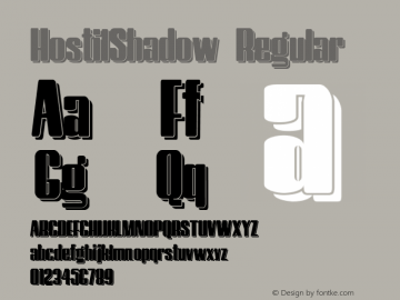 HostilShadow Regular Version 2.003 2012 Font Sample