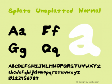 Splats Unsplatted Normal 1.0 Tue Mar 31 16:38:46 1998 Font Sample