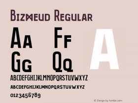 Bizmeud Regular 1.000 Font Sample