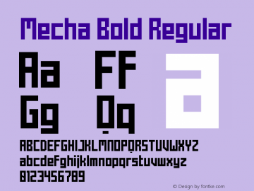 Mecha Bold Regular Version 1.0图片样张