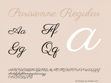 Parisienne Regular Version 1.000 Font Sample