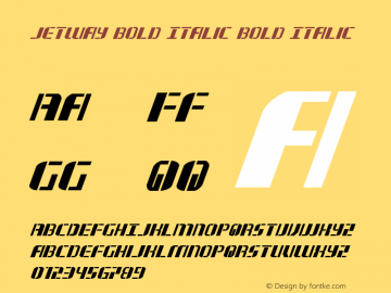 Jetway Bold Italic Bold Italic 001.000 Font Sample