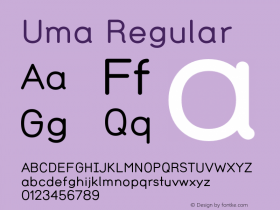 Uma Regular Version 1.000 Font Sample