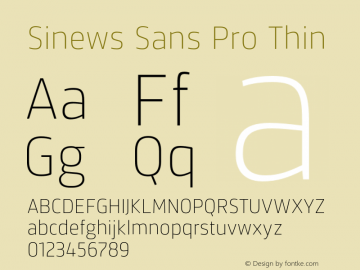 Sinews Sans Pro Thin Version 4.000图片样张