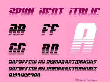 Spyh Vent Italic 2.1 - Feb 2012 Font Sample