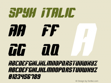 Spyh Italic 2.1 - Feb 2012 Font Sample