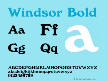 Windsor Bold 1.0 Font Sample